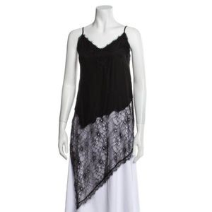 Haute Hippie Silk Lace Asymmetrical Top